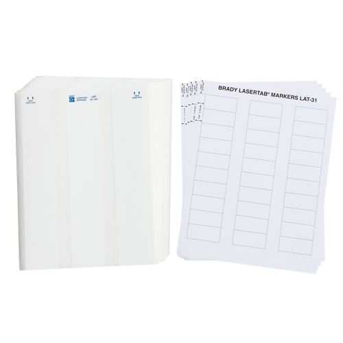 LaserTab Polyester Lbls 0 9 in H x 2 in W White 34 PK LAT 31 747 1