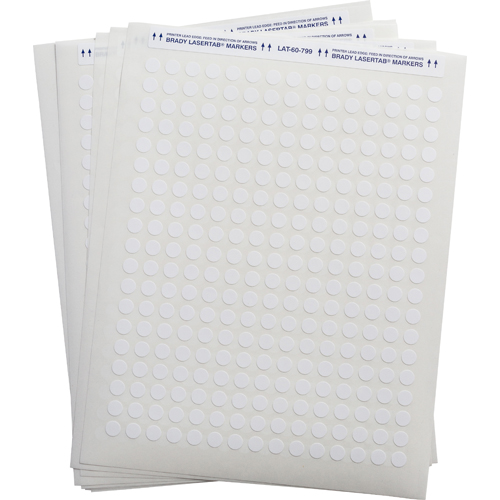 LaserTab Nylon Cloth Lbls 0 375 in Dia White 9 PK LAT 60 799 2 5