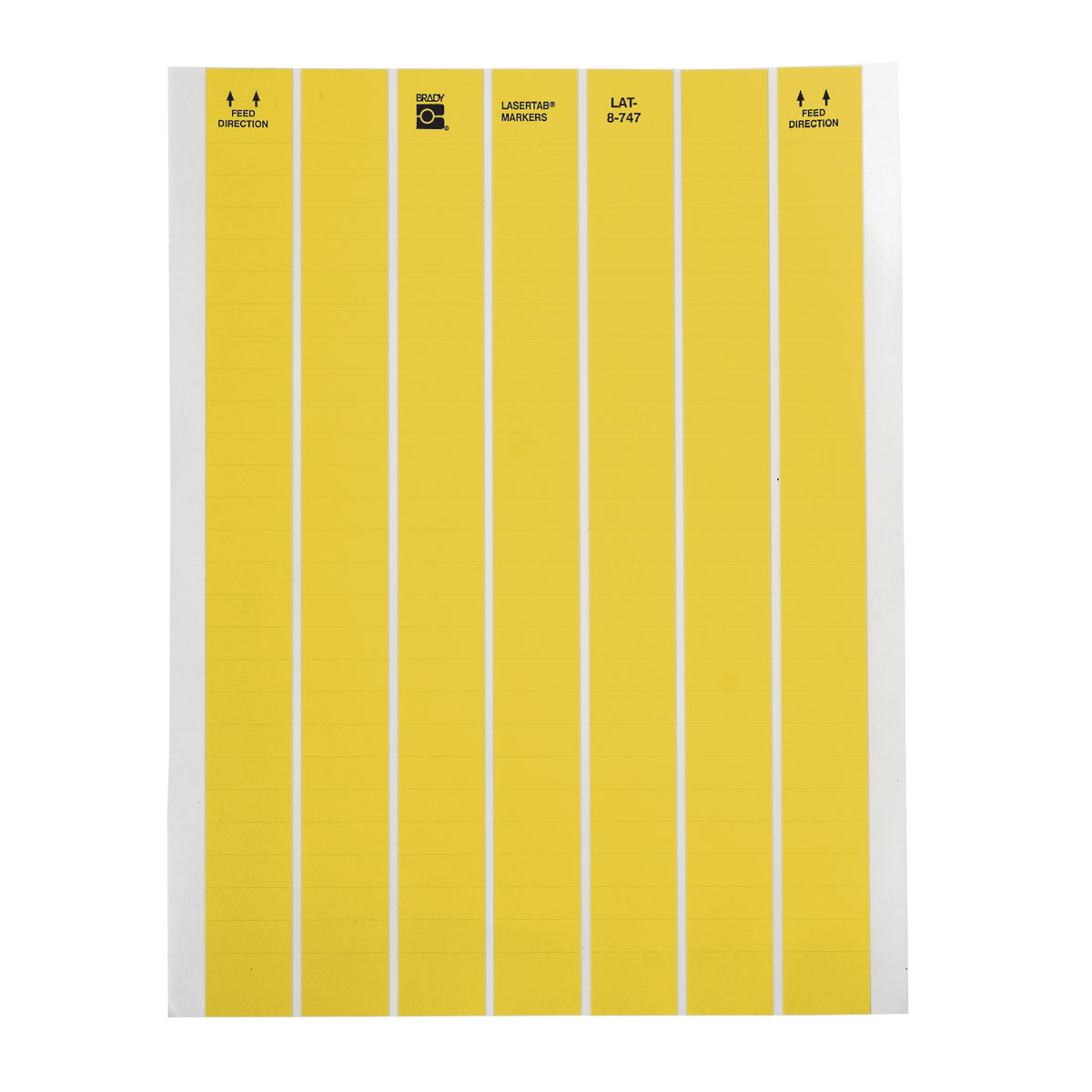 LaserTab Polyester Lbls 0 375 in H x 1 in W Yellow 66 PK LAT 8 747 10 YL