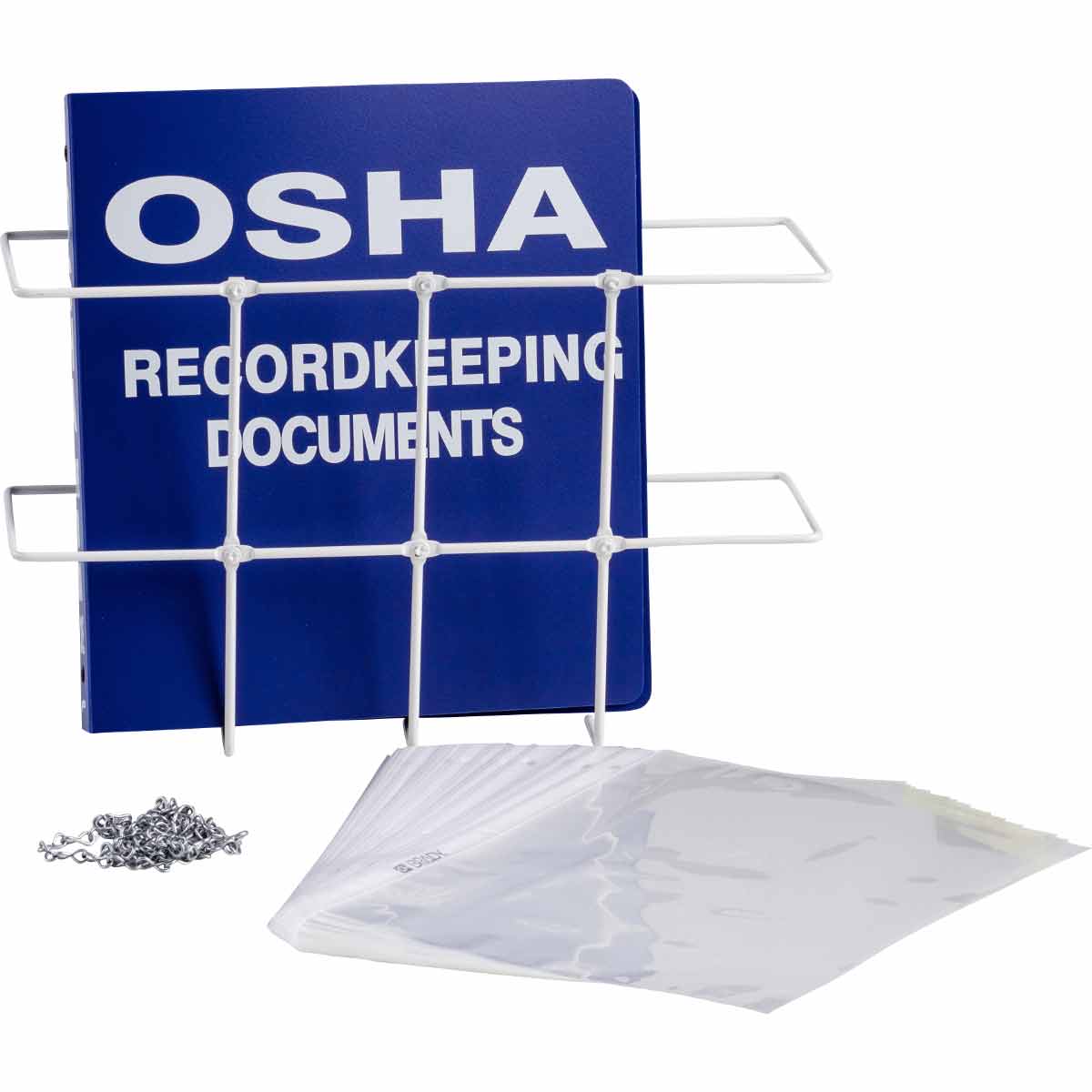 OSHA 300 Binder   Rack  Backboard Color  White on Blue OR314E