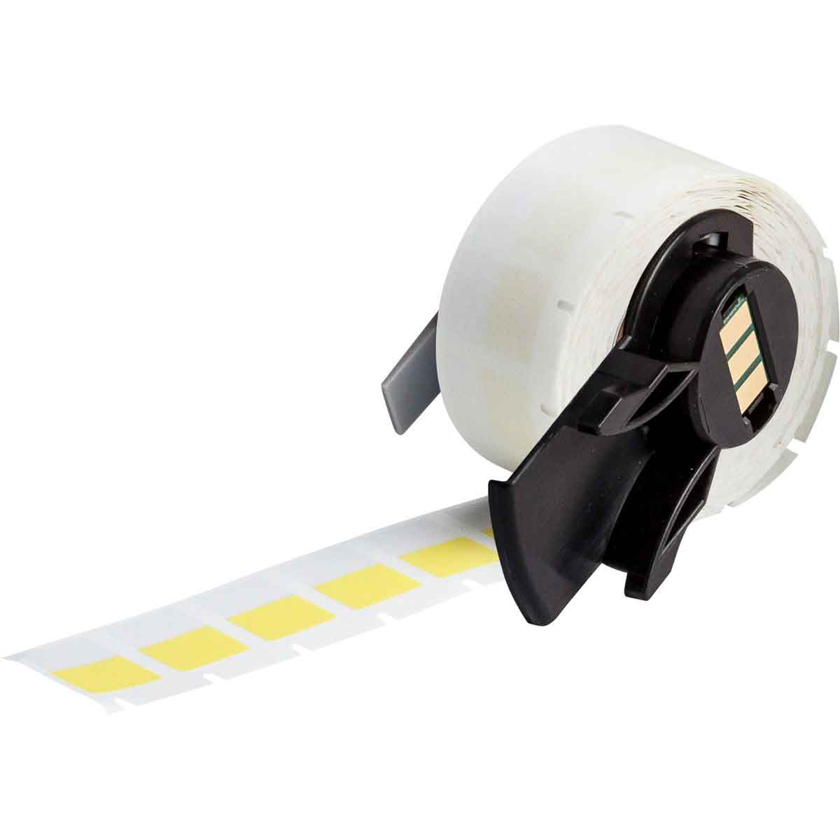 Self Laminating Vinyl Wrap Around Lbls 0 75 in H x 0 5 in W Yellow  Clear RL 500 M6 11 427 YL