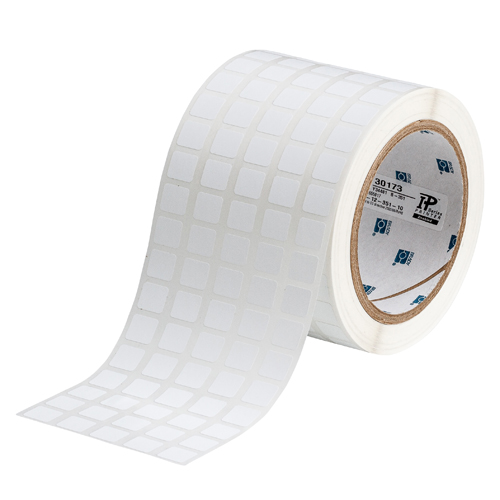 Tamper Resistant Vinyl Labels 0 437 in H x 0 5 in W White 10000 RL THT 12 351 10