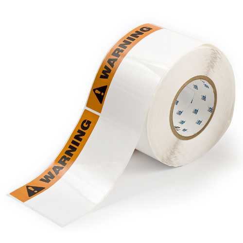 4x6 Pre Printed WARNING Polyester Labels  Priced per pack of 2 rolls THTEL 25 483 1 WA