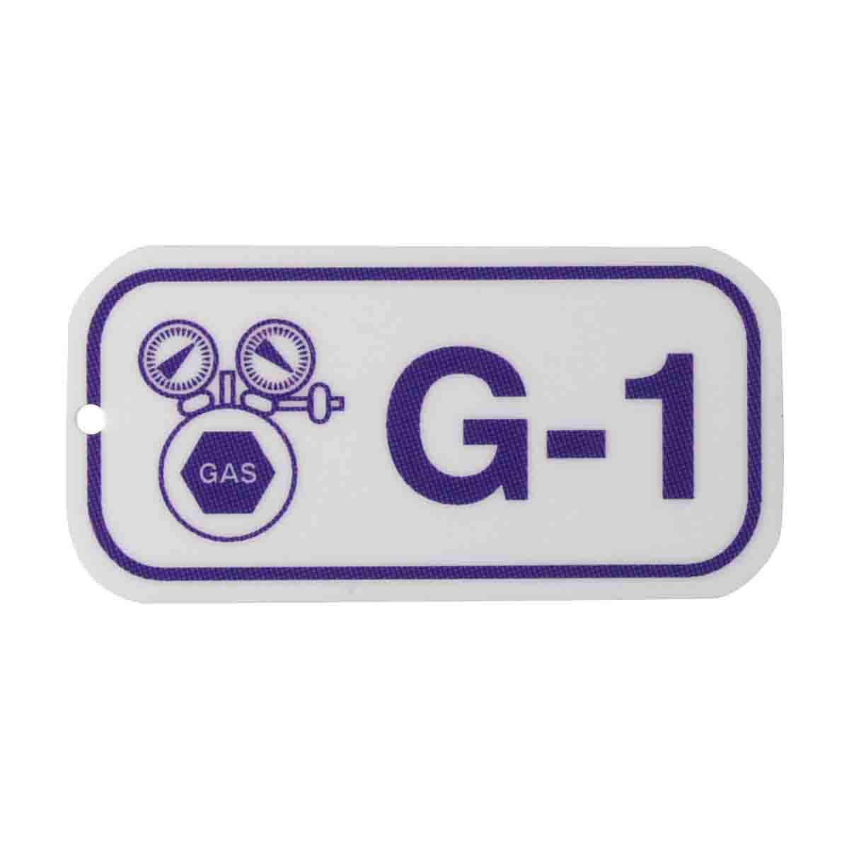 Gas Energy Source Tags G 1 Polystyrene 1 5x3 Purple on White 5 PK 105669