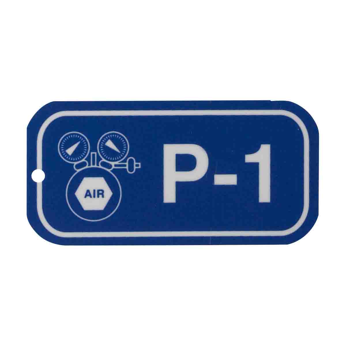 Pneumatic Energy Source Tags P 1 Polystyrene 1 5x3 White on Blue 5 PK 105654