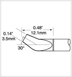 Tweezer Cartridge  Bent 30   3 2mm PTTC 708B