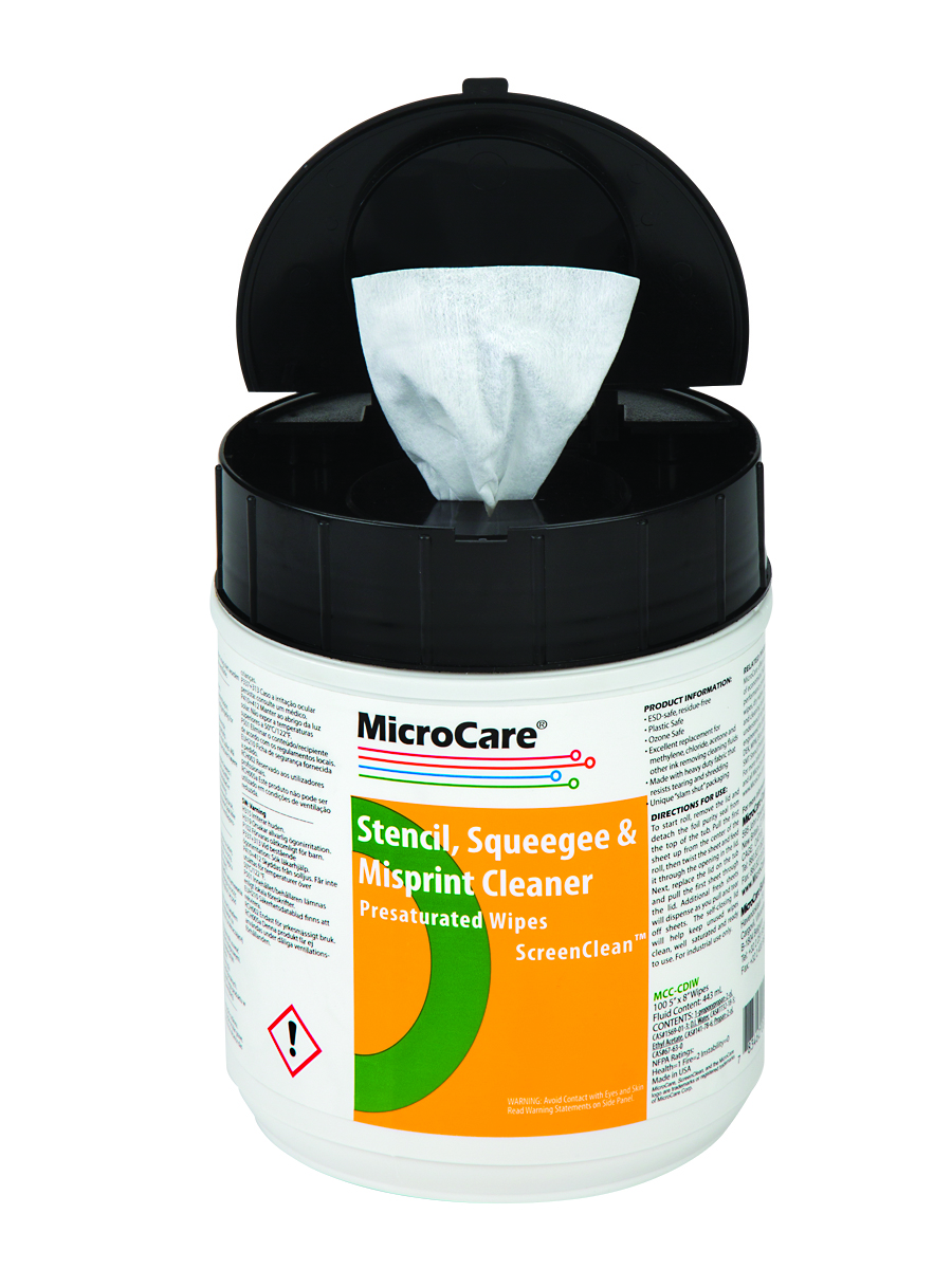 Stencil Squeegee Misprint Cleaner Wipes MCC CDIW