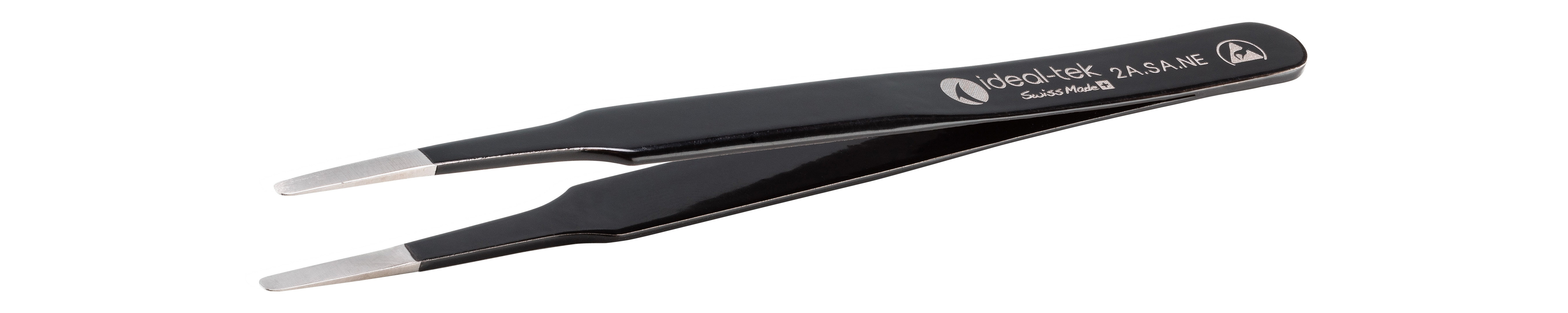 ESD Epoxy Coated Tweezers  Style 2A  Anti Acid Anti Mag SS  125mm 4 9 2A SA NE 6 ITU