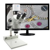 Stereo Zoom Trinocular Microscope SPZHT 135  21x   135x  with Mighty Cam Pro on PLED Stand SPZHT 135 258 512