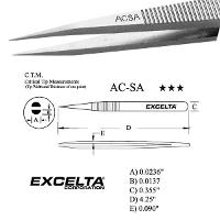 4 25  Straight Strong Tip Tweezer AC SA