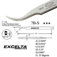 4 5  Curved Fine Tip Serrated Tweezer 7B S