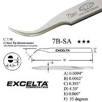 4 5  Curved Fine Tip Serrated Tweezer 7B SA