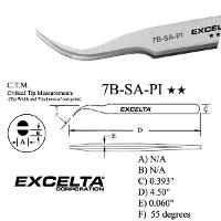 4 5  Curved Fine Tip Serrated Tweezer 7B SA PI