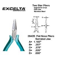 Box Joint Long Flat Nose Serrated Plier 2842D