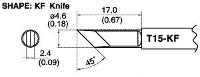 Knife Tip  4 6mm 45  x 17mm for FM 2027 T15 KF