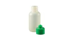 1 oz  Bottle LDPE Boston Round Green Cap Luer Lock JG1 0BC G