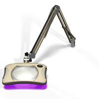 7 x 5 25  Rectangle UV LED Magnifier 4 Diopter  Shadow White 82600 4 12UV