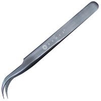 Curved Stainless Steel Tweezers Blue Color Finish  Fine Tips 7 S2B