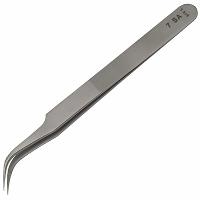 Curved Stainless Steel Tweezers Polished Finish  Very Fine Tips 7 SA M