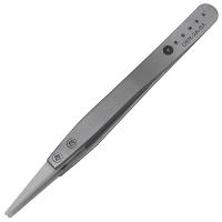 Tweezers w Replaceable Ceramic Tips Polished Finish  Blunt Tips CER 2A SA